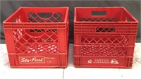 2 Red Milk Crates Sta-fresh & Smith's