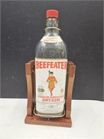 Vintage Beefeater 1 Gal Bottle  Dry Gin & Holder