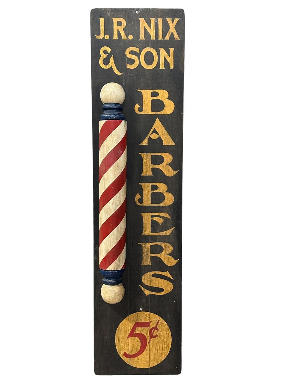 J.R. Nix & Son Barbers Advertising Sign