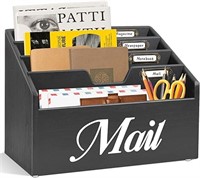 Mail Organizer with Removable Partitions, Black