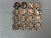 Sixteen 1937P Buffalo nickels