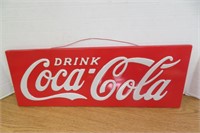 Heavy Metal Embossed Coca Cola Sign 21"  Wide