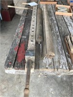 2 wood rollers, parts of a bar clamp