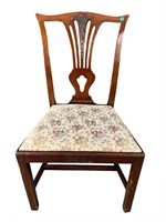 19TH CENT. SOLID MAHOGANY PLUME CARVED CHAIR