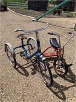 2 steel tricycles