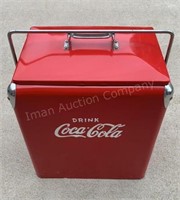 Coca-Cola Metal Cooler, Zinc Lined w/ Opener