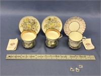 Set of 3 Lomonosov porcelain teacup and saucer on