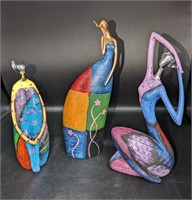 3 Pc. Abstract Woman Figure Resin.
