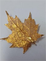 Goldtone Leaf Brooch