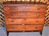 Mahogany veneer graduated chest of four drawers