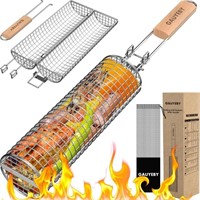 Grill Basket, Rolling Grilling Baskets for Outdoor