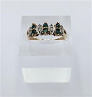 Nice 14k Gold Diamond & Emerald Ring