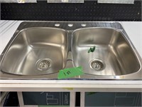 stainless double sink.