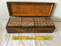 Large Handmade Dominoes Game with Case