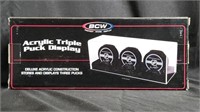 3 Puck Display Acrylic BCW Triple Puck Display NHL