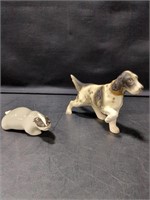 Ceramic badger made in USSR, Champion Setter dog