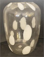 Clear/White Glass Vase, 11”