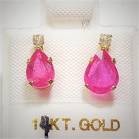 $300 14K  Ruby(2ct) Earrings