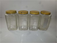 Antique Set of Matching Hoosier Style Jars (4)