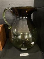 Large Handblown Glass Pitcher.