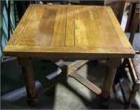 (Q) Vintage Carved Wooden Dining Table 36” x 36”