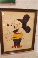 Mickey Mouse framed drawing