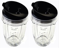 2 PACK NUTRI NINJA REPLACEMENT CUPS WITH LIDS