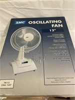 Osculating fan 12 inches modern white Epoxy