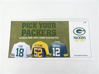 Voucher for Free Packers Jersey from Packers Pro