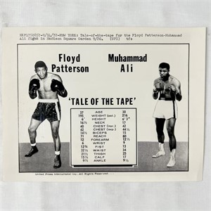 Floyd Patterson -  Muhammad Ali Tale Tape Photo
