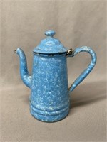 Blue Agateware Coffee Pot