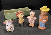 Smokey Bear, Porcelain Figurines, Green