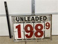 Vintage Gas Station Metal Pricer Sign