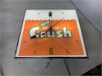 METAL ORANGE CRUSH GLASS FRONT CLOCK