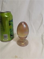 Fenton Iridescent Egg on stand
