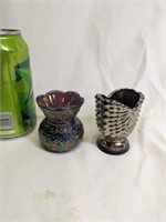 2 Carnival Glass Toothpick Holders