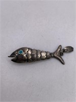 STERLING SILVER ARTICULATING FISH PENDANT