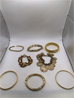 GOLDEN BRACELET LOT OF 8