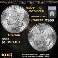 ***Auction Highlight*** 1890-p Morgan Dollar 1 Gra