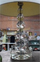 VINTAGE BALL GLASS  LAMP W/ SHADE