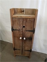 Cute wood cabinet with hinged doors 36x 13x 5.5