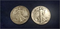 (2) Silver Half Dollar Coins (1942 & 1945)