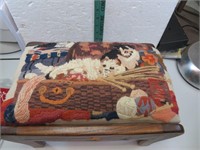 Footstool with Cats 14&1/2' x 9"