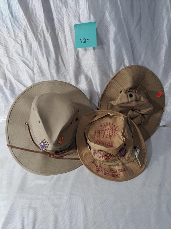 3 safari hats