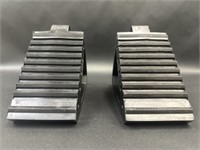 Heavy Duty Solid Rubber Wheel Chock Pair