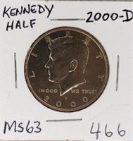 2000D Kennedy Half MS63