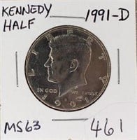 1991D Kennedy Half MS63