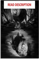 Yeawin Lion Wall Art Black and White Canvas