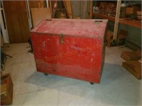 Rolling Wooden Toolbox 48 x 29 x 41.5