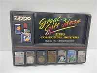 Zippo counter display with (8) NEW Zippo lighters